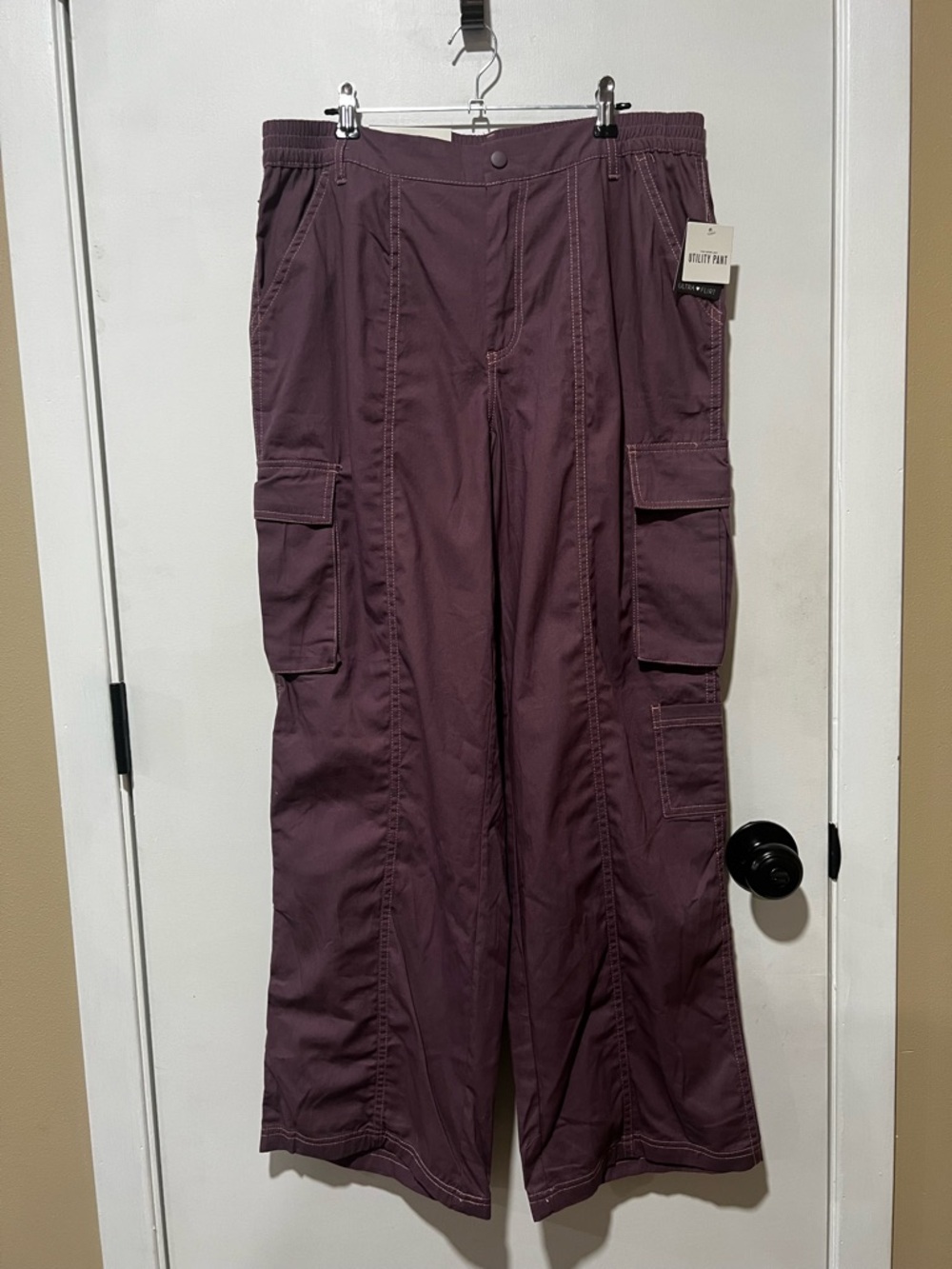 Ultra Flirt Wide Leg Utility Pant - Plum